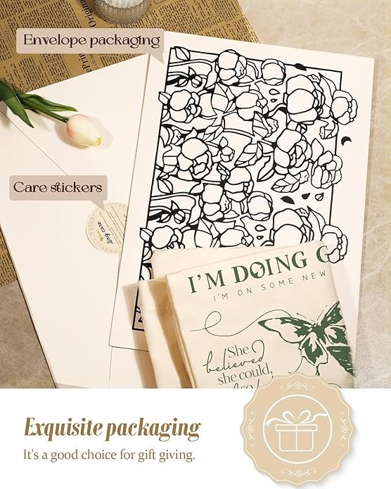 Aesthetic Canvas Tote Bag - Reusable Shoulder Tote Bag for Women Lady Casual Vacation, Shopping, Work, Gym(Butterfly Verse) - Image 4