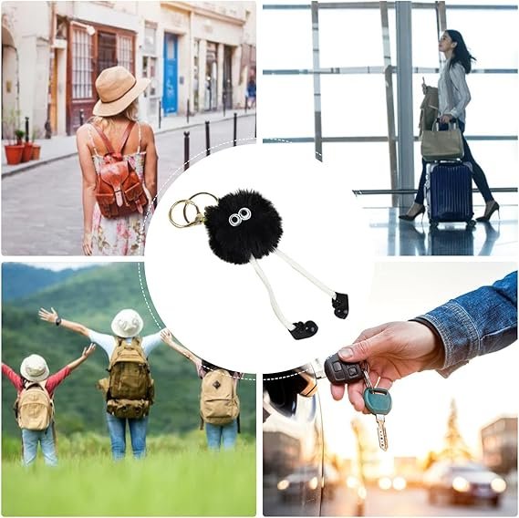 Keychain pom poms - Faux Ball Keychain, pom poms Handbag Charm | Portable Cartoon Long Legs Ball Pendant,cartoon pom poms - Image 4