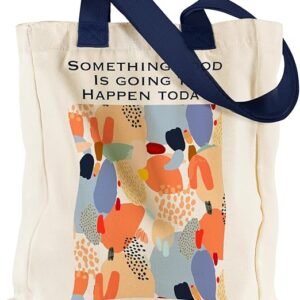 Aesthetic Heavy Canvas Tote Bag with Pocket for Women, Cloth Gusseted Totes Bag with Pattern for Shopping（Bible Art）