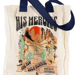 Aesthetic Heavy Canvas Tote Bag with Pocket for Women, Cloth Gusseted Totes Bag with Pattern for Shopping（Western Cosmetic）