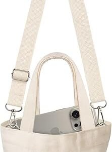 Cute Mini Canvas Tote Bag for Kids - Aesthetic Bags Size 8''× 6'' Magnetic Buckle for Kids Girls Cloth Cotton（Baowen）