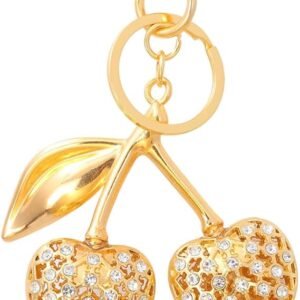 Cherry Bag Charm Keychain - Cute Purse Handbag Fruit Accessories - Beautiful Birthday Gift for Women