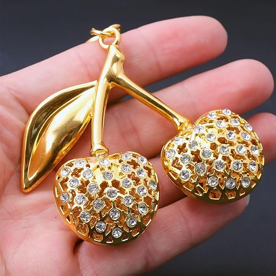 Cherry Bag Charm Keychain - Cute Purse Handbag Fruit Accessories - Beautiful Birthday Gift for Women - Image 2