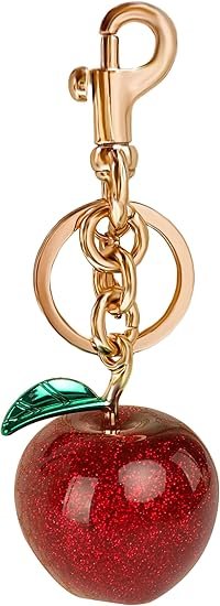 Cherry Bag Charm for Handbag, Big-Apple Strawberry Fruit Bag Charm Cherry Car Accessories KeyChain - Image 2