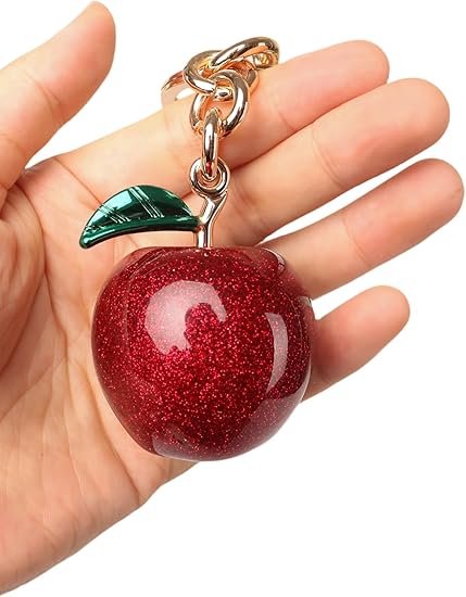 Cherry Bag Charm for Handbag, Big-Apple Strawberry Fruit Bag Charm Cherry Car Accessories KeyChain - Image 3