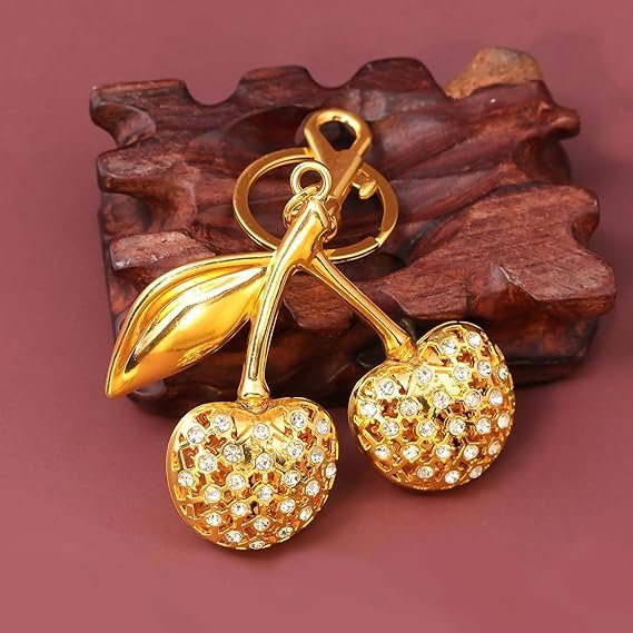 Cherry Bag Charm Keychain - Cute Purse Handbag Fruit Accessories - Beautiful Birthday Gift for Women - Image 4