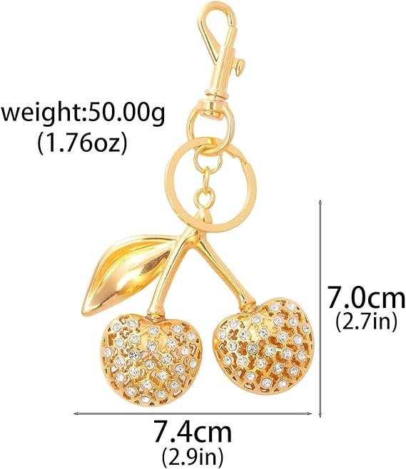 Cherry Bag Charm Keychain - Cute Purse Handbag Fruit Accessories - Beautiful Birthday Gift for Women - Image 5